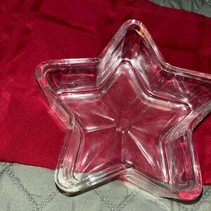 Star 6” x 2” depth clear durable glass candy dish for a centerpiece or festive